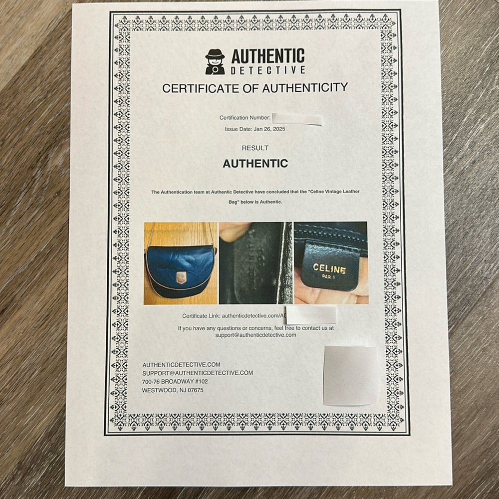 Celine Triomphe Vintage Black Leather Shoulder Bag w/Golden Trim. Comes with COA - Picture 10 of 17